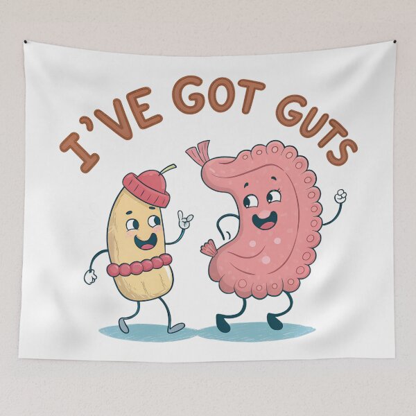 Item preview, I’ve Got Guts – Funny Gastroenterology Cartoon Stomach & Colon designed and sold by VividOrganica.