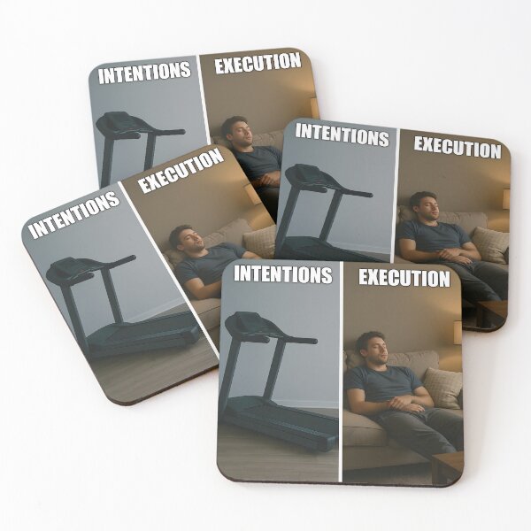 Item preview, Intentions vs Execution — Fitness Meme designed and sold by VoidBloom Studio.