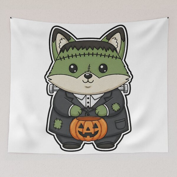 Item preview, Halloween Fox Costume Frankenstein Cute Spooky Animal Trick or Treat Pumpkin designed and sold by ArtDesignTp.