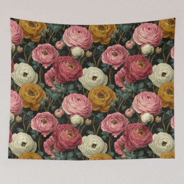 Item preview, Elegant Lush Ranunculus Illustration For Anniversary Gift designed and sold by RoyalStarsPatts.