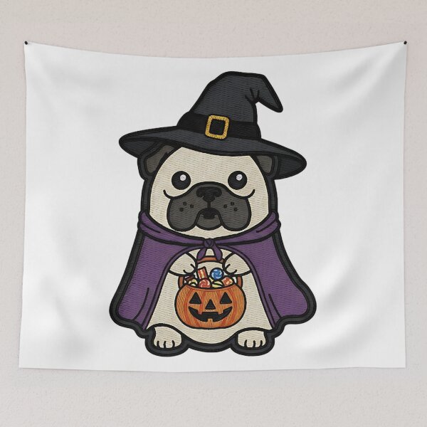 Item preview, Halloween Pug Witch Costume Cute Spooky Dog Trick or Treat Pumpkin designed and sold by ArtDesignTp.