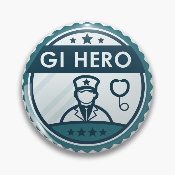 Item preview, GI Hero – Endoscopy Colonoscopy Badge Emblem Design designed and sold by VividOrganica.