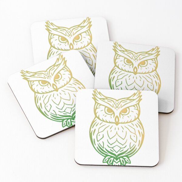 Item preview, Original Green and Yellow Outline of Owl Jolson designed and sold by SweetRossel.
