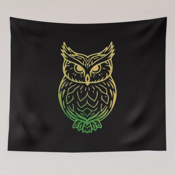 Item preview, Original Green and Yellow Outline of Owl Jolson designed and sold by SweetRossel.