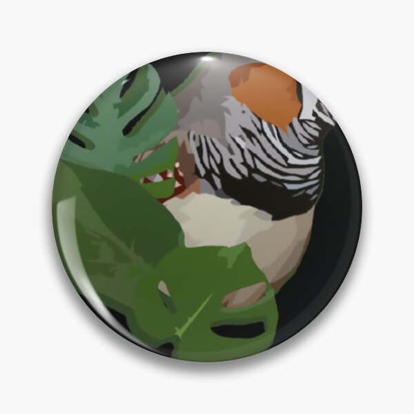 Item preview, Zebra Finch With Monstera Plant Leaves 	 	 designed and sold by antebyagaathx.