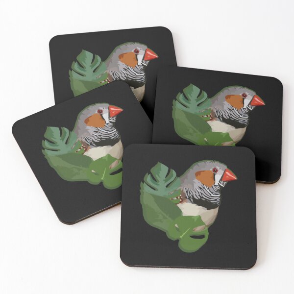Item preview, Zebra Finch With Monstera Plant Leaves 	 	 designed and sold by antebyagaathx.