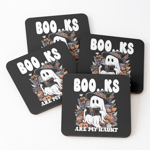 Item preview, BOO..OKS ARE MY HAUNT Halloween ghost reading bookworm Happy Halloween trick or treat horror movies gothic  designed and sold by Jt41.