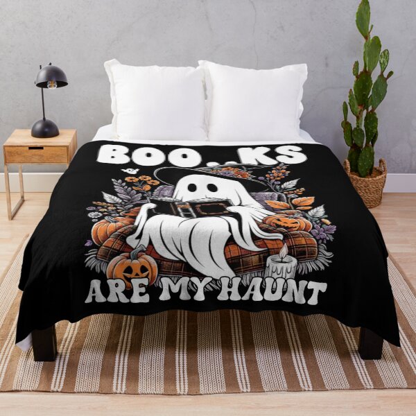 Item preview, BOO..OKS ARE MY HAUNT Halloween ghost reading bookworm Happy Halloween trick or treat horror movies gothic  designed and sold by Jt41.