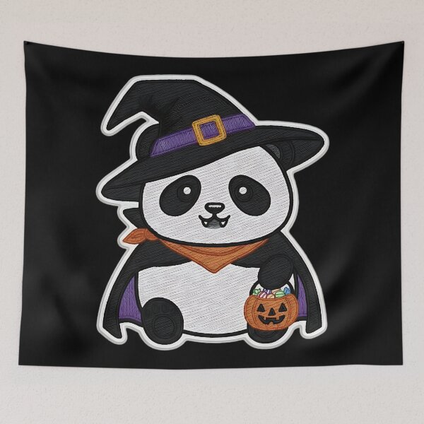 Item preview, Halloween Panda Witch Costume Cute Spooky Bear Trick or Treat Pumpkin designed and sold by ArtDesignTp.