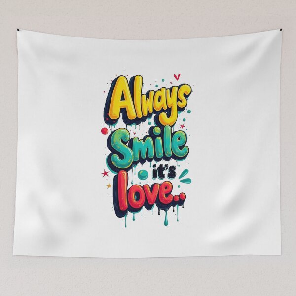 Item preview, Always Smile It’s Love – Positive Vibes, Happiness & Self-Love Quote Art designed and sold by Lineesh Kumar.