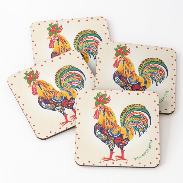 Item preview, Wesołych Świąt Polish Folk Art Rooster – Christmas Holiday Art Design designed and sold by AmberWit.
