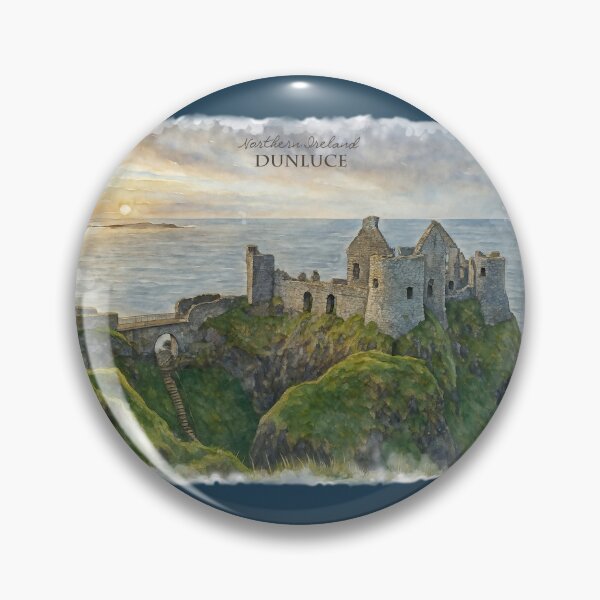 Item preview, Dunluce castle, Northern Ireland, my watercolor, designed and sold by miro-bob-design.