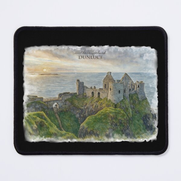 Item preview, Dunluce castle, Northern Ireland, my watercolor, designed and sold by miro-bob-design.