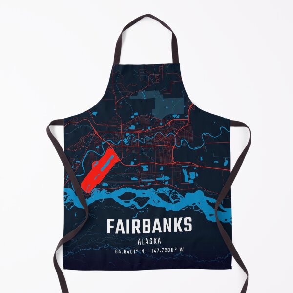 Item preview, Fairbanks Red & Blue Minimalist Map designed and sold by HomeLivingCo.