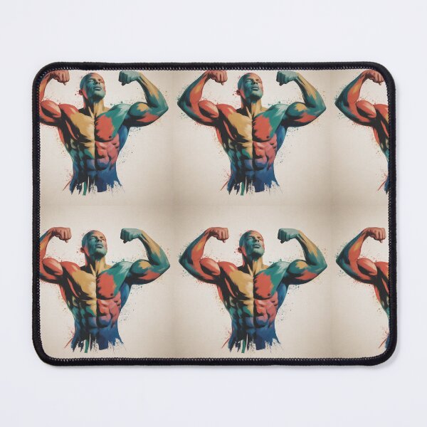 Item preview, Abstract Bodybuilder Portrait – Vibrant Expressive Flexing Silhouette Art in Bold Brush Strokes designed and sold by VibeCraftique.