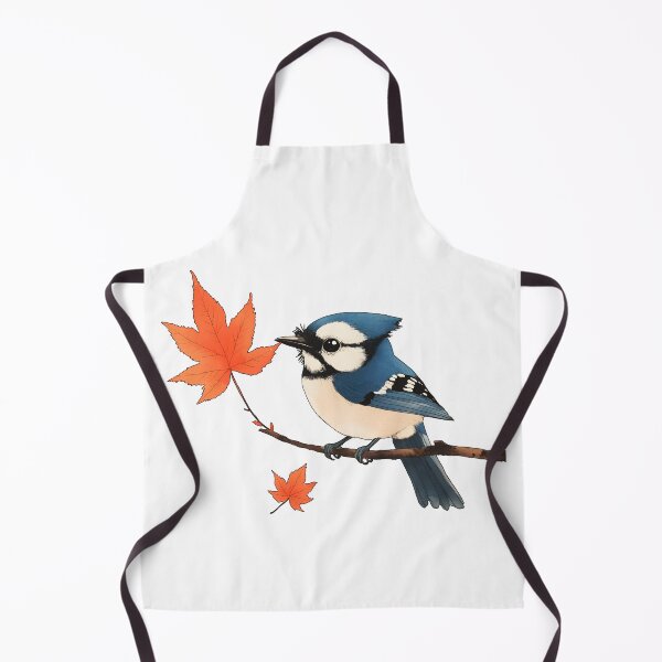 Item preview, Cute Blue jay bird seating on Maple brunch designed and sold by Anicue.