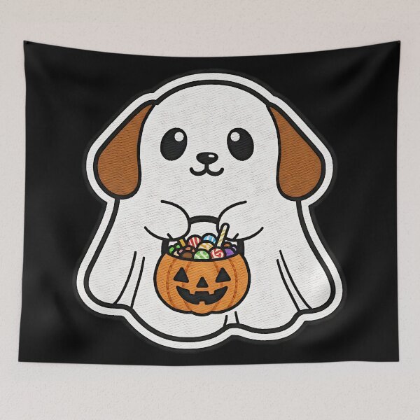 Item preview, Halloween Puppy Ghost Costume Cute Spooky Dog Trick or Treat Pumpkin designed and sold by ArtDesignTp.
