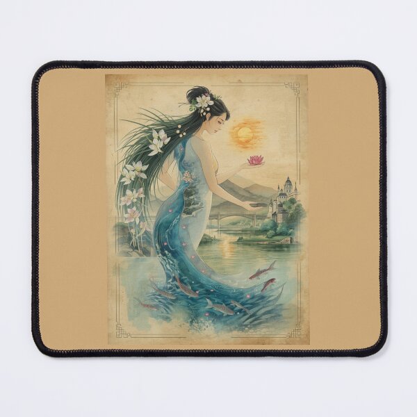 Item preview, She Is the River Art T-Shirt – Eco Spirit Nature Guardian Illustration designed and sold by Mythic Tide.