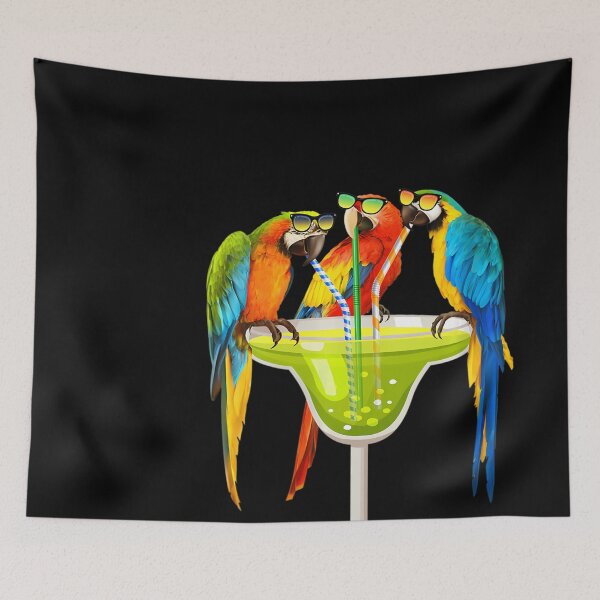 Item preview, 	s Parrots Drinking Margarita On Summer Vacation Birds Tee 	 	 		 designed and sold by kaltsusabaet.