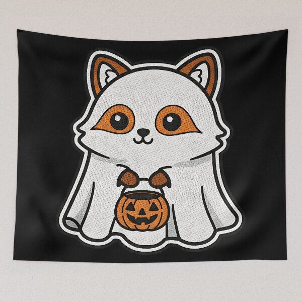 Item preview, Halloween Fox Ghost Costume Cute Spooky Animal Trick or Treat Pumpkin designed and sold by ArtDesignTp.