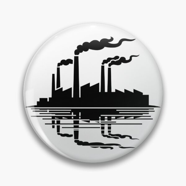 Item preview, Industrial Factory Silhouette with Smog Reflection designed and sold by Silent Watch Threads..
