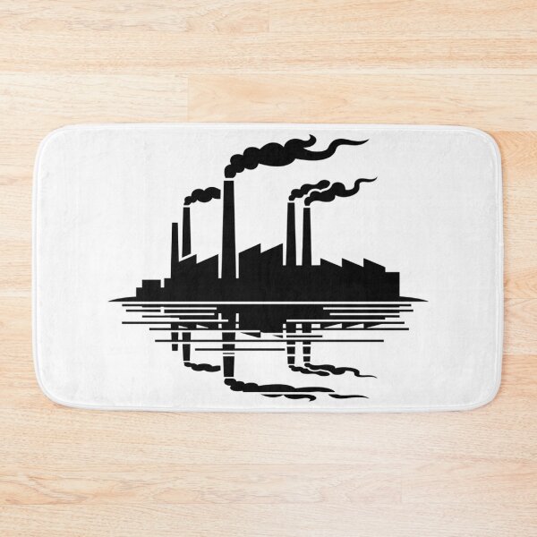 Item preview, Industrial Factory Silhouette with Smog Reflection designed and sold by Silent Watch Threads..