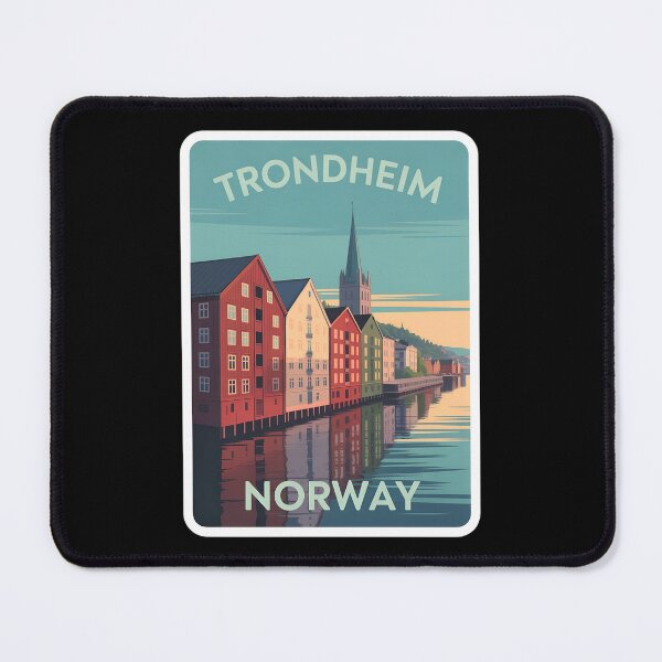 Item preview, Trondheim Norway Waterfront Poster – Retro Scandinavian Travel Art designed and sold by VividOrganica.