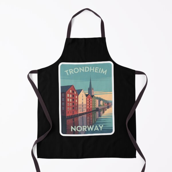 Item preview, Trondheim Norway Waterfront Poster – Retro Scandinavian Travel Art designed and sold by VividOrganica.