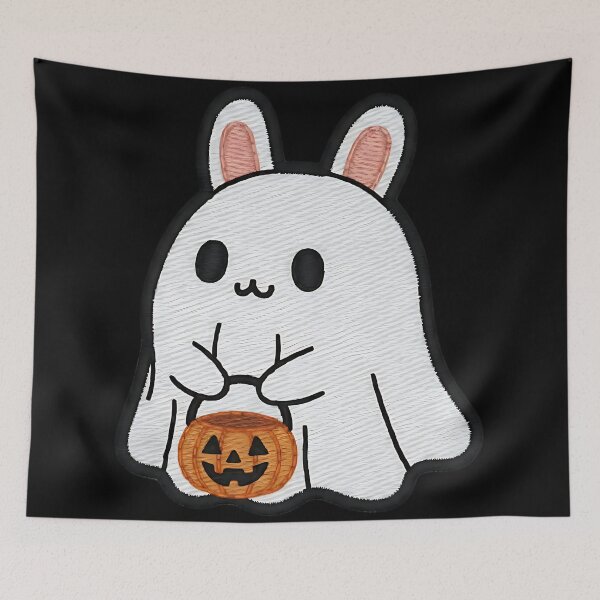 Item preview, Halloween Bunny Ghost Costume Cute Spooky Rabbit Trick or Treat Pumpkin designed and sold by ArtDesignTp.
