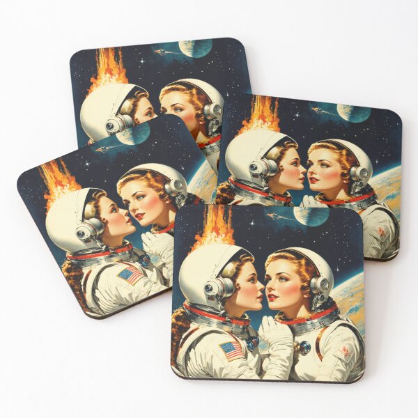 Item preview, Dames dans L'Espace 2 WLW Sapphic AI Retro Aesthetic designed and sold by NickWhittleArt.