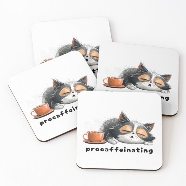 Item preview, Procaffeinating – Funny Sleepy Cat Coffee Lover Design designed and sold by Lemon-Monday.