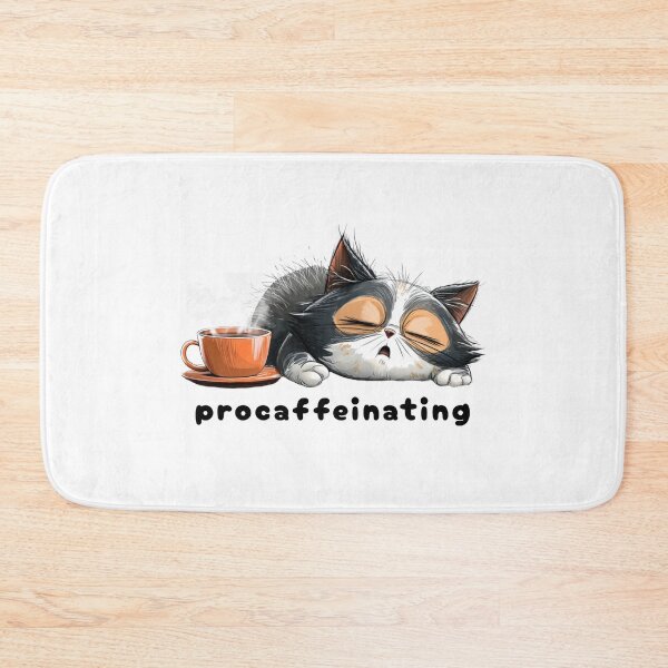 Item preview, Procaffeinating – Funny Sleepy Cat Coffee Lover Design designed and sold by Lemon-Monday.