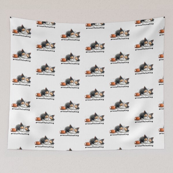 Item preview, Procaffeinating – Funny Sleepy Cat Coffee Lover Design designed and sold by Lemon-Monday.
