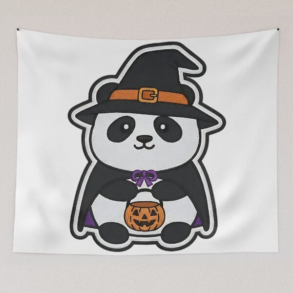 Item preview, Halloween Panda Witch Costume Cute Spooky Bear Trick or Treat Pumpkin designed and sold by ArtDesignTp.