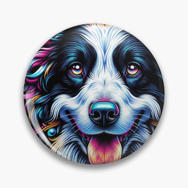 Item preview, Fun Colorful Border Collie Portrait designed and sold by Wags & Tails.