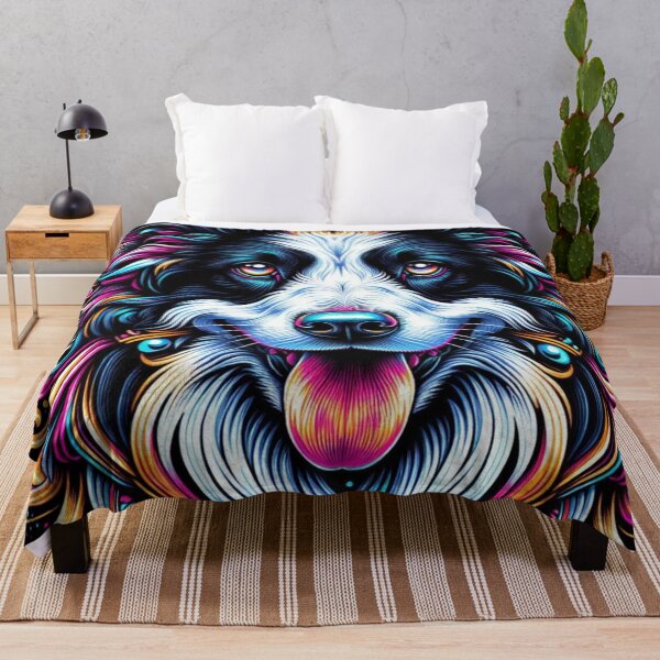 Item preview, Fun Colorful Border Collie Portrait designed and sold by Wags & Tails.