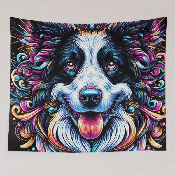 Item preview, Fun Colorful Border Collie Portrait designed and sold by Wags & Tails.
