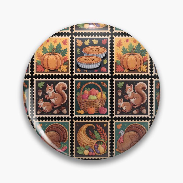 Item preview, Thanksgiving Retro Stamps designed and sold by Funny Vintage Stickers And T-Shirts.
