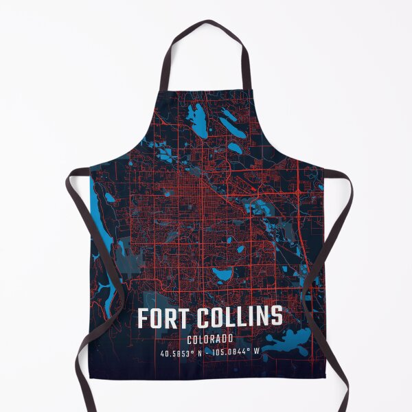 Item preview, Fort Collins Red & Blue Minimalist Map designed and sold by HomeLivingCo.