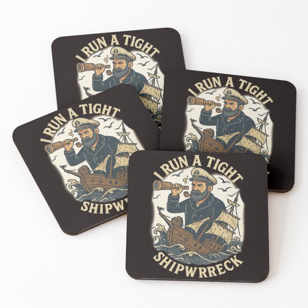 Item preview, I Run a Tight Shipwreck – Vintage Nautical Captain Tattoo Design designed and sold by FrameFlow.