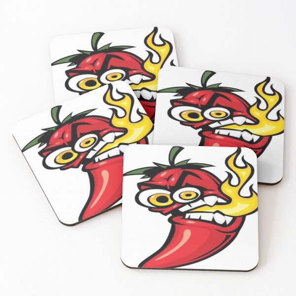 Artikelvorschau, "Scharfer Chili-Pfeffer-Cartoon-Feuer-Hitze-Aufkleber" entworfen und verkauft von Pixel-2-Wears.