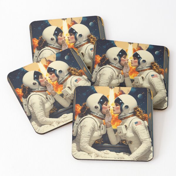 Item preview, Dames dans L'Espace 3 (MIROIR) WLW Sapphic AI Retro Aesthetic designed and sold by NickWhittleArt.