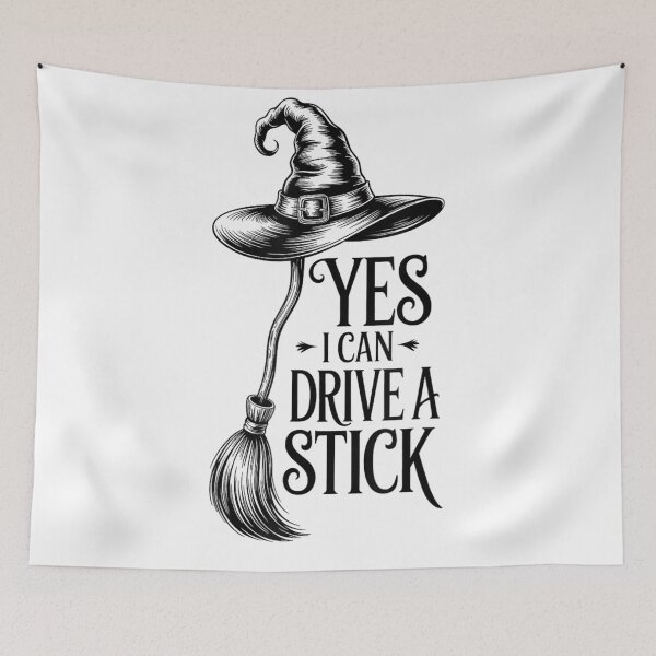 Item preview, Funny Yes I Can Drive A Stick Witch Broom Halloween T-Shirt designed and sold by DogoMalulu.