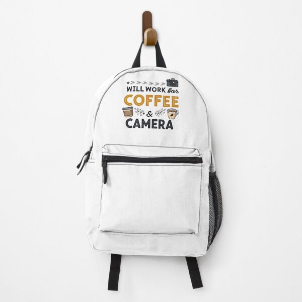 Item preview, Will Work for Coffee and Camera | Funny Videographer Quote Design designed and sold by VividOrganica.