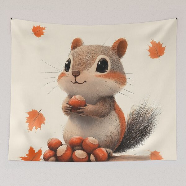 Item preview, Cute Chipmunk Gathering Acorns  designed and sold by Anicue.