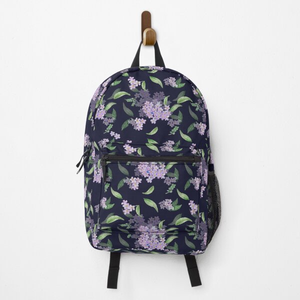 Item preview, Purple Floral Watercolor Pattern on Dark Background designed and sold by thanratdesign.