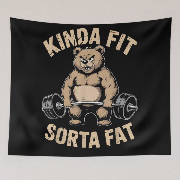 Item preview, Kinda Fit Sorta Fat Funny Gym Bear Weightlifting Workout T-Shirt Lifting Lover Humorous Tee designed and sold by DogoMalulu.