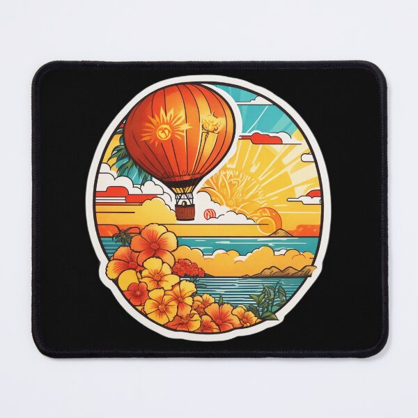 Item preview, Sunny Day Hot Air Balloon over The Ocean with Hawaii Orchids designed and sold by NautiChic.