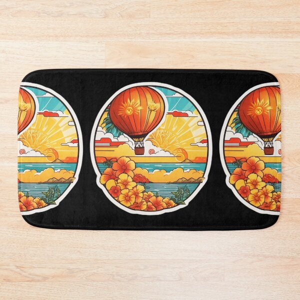 Item preview, Sunny Day Hot Air Balloon over The Ocean with Hawaii Orchids designed and sold by NautiChic.