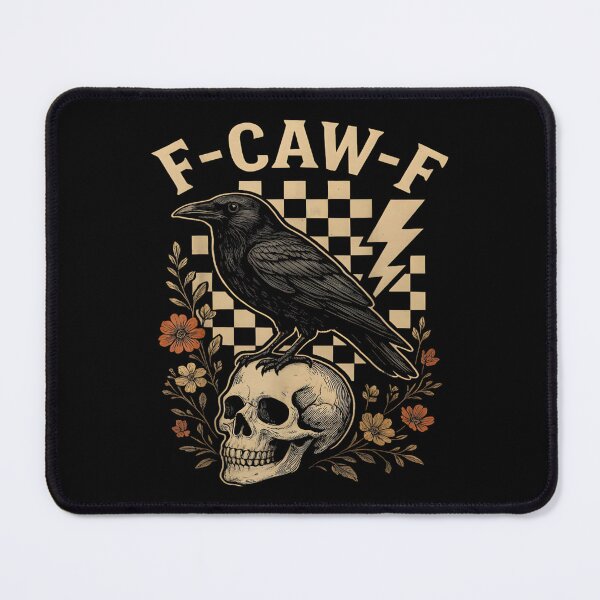 Item preview, Halloween F Caw F Black Raven Crow Skull Checkered T-Shirt Spooky Bird Funny Graphic Tee designed and sold by DaphoLatara.